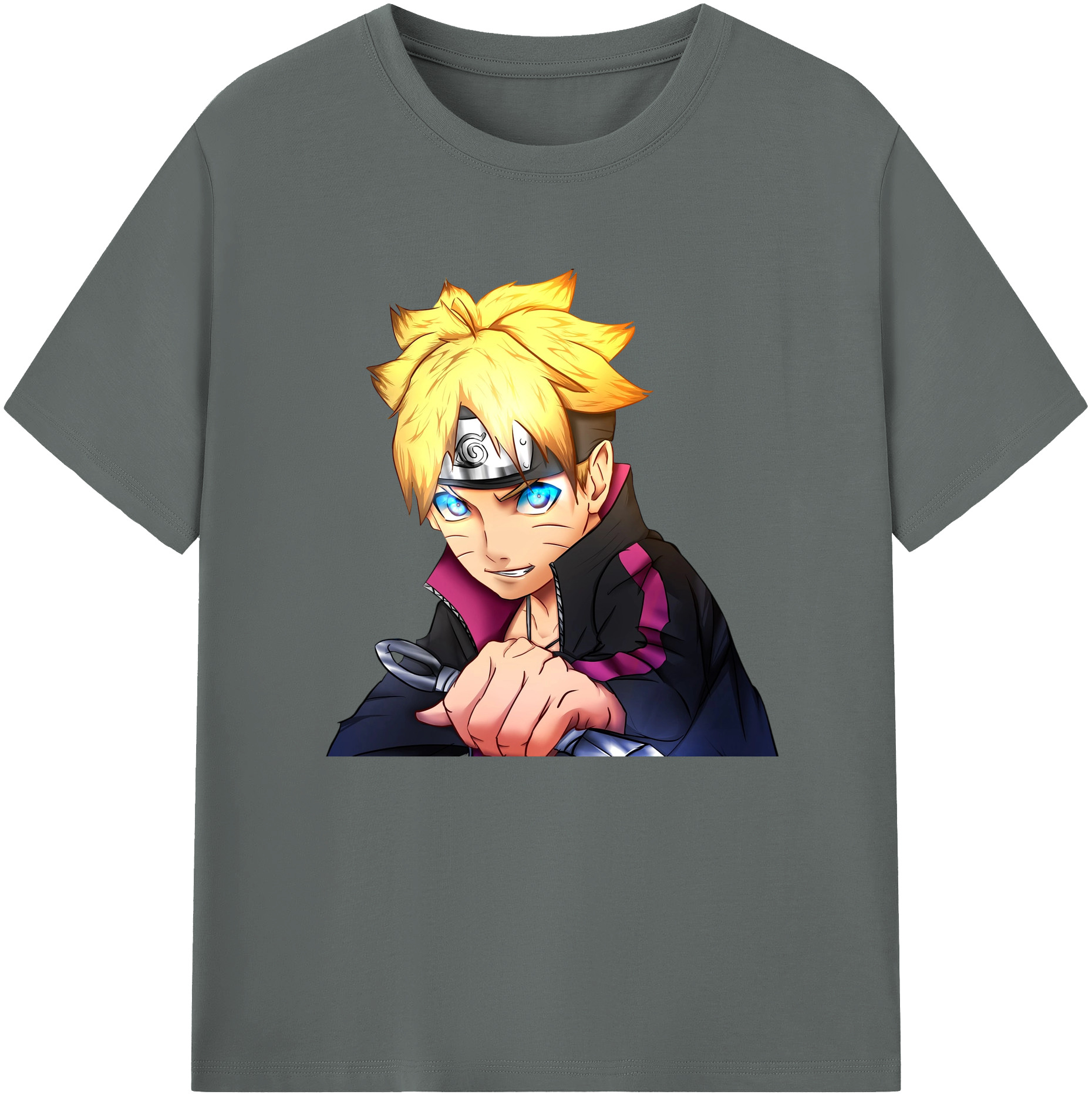 （画像用） NARUTO -ナルト- うずまき ボルト Uzumaki Boruto 綿100％ メンズ半袖Tシャツ｜肌触りやわらか＆通気性
